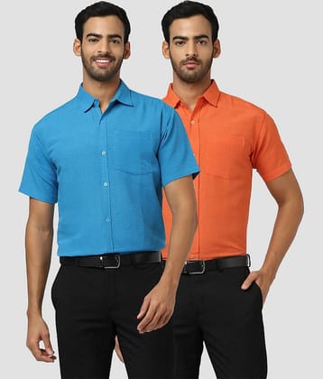 DESHBANDHU DBK - Multicolor Cotton Regular Fit Men's Formal Shirt (Pack of 2)