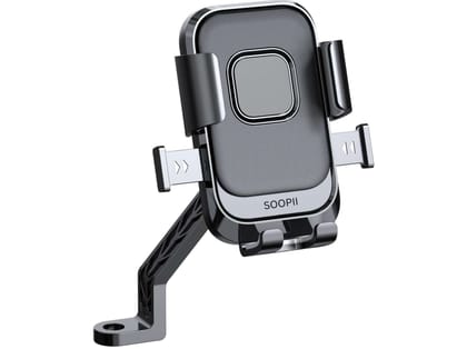 SOOPII Universal Bike Mobile Holder with One Click Locking, Anti-Slip and Adjustable Angle for Motorcycles, Bicycles, Scooters, Mirror Fit JDB08 SOOPII Universal Bike Mobile Holder with One Click Locking, Anti-Slip and Adjustable Angle for Motorcycles, Bicycles, Scooters, Mirror Fit JDB08