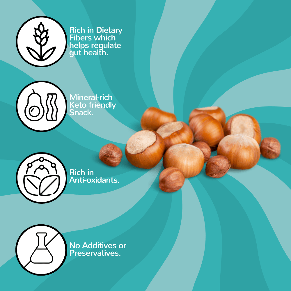 Flyberry Gourmet Premium Turkish Hazelnut, 250g | 100% Natural | Rich in Fibre and Antioxidants