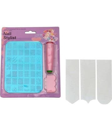 FOK Stamping Nail Art Kit Nails 2 no.s And 1 Pc French Manicure Nail Art Tip Sticker