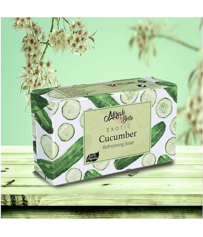 Mirah Belle - Organic Cucumber Refreshing Soap 125gm - For Dull & Distressed Skin - Helps Cool and Rejuvenate- Handmade Soap