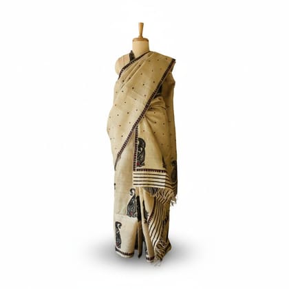 Hand-Printed Cotton Saree