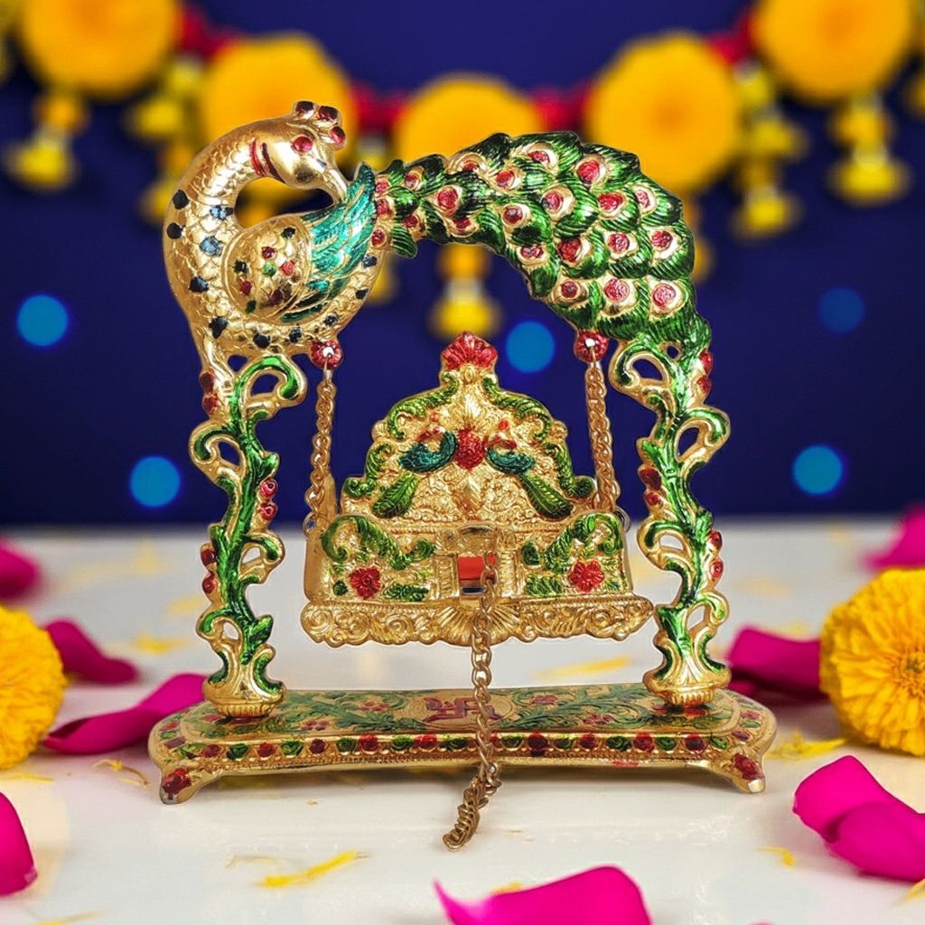 Aluminium Showpiece Laddu Gopla Jhula (ASMAS426 B)