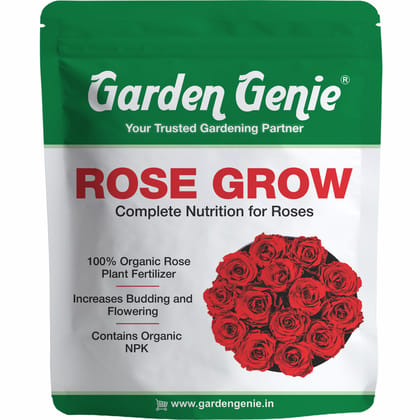Garden Genie Rose Grow 800 Gm | Organic Plant Food Fertilizer Powder For Rose Plants | Promotes Growth, Flowering, Vibrant Blooms | Rich In Essential Nutrients Garden Genie Rose Grow 800 Gm | Organic Plant Food Fertilizer Powder For Rose Plants | Promotes Growth, Flowering, Vibrant Blooms | Rich In Essential Nutrients