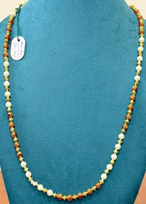 premium long size groom wedding necklace crafted with traditional tricolor combination