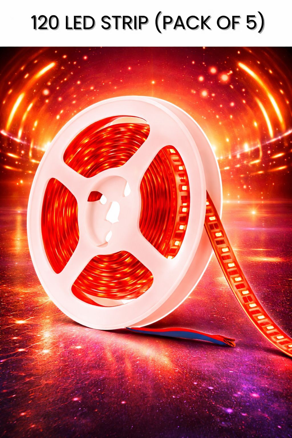 SPARKWORLD 120 LEDs 5 m Red Steady Strip Rice Lights (Pack of 5)
