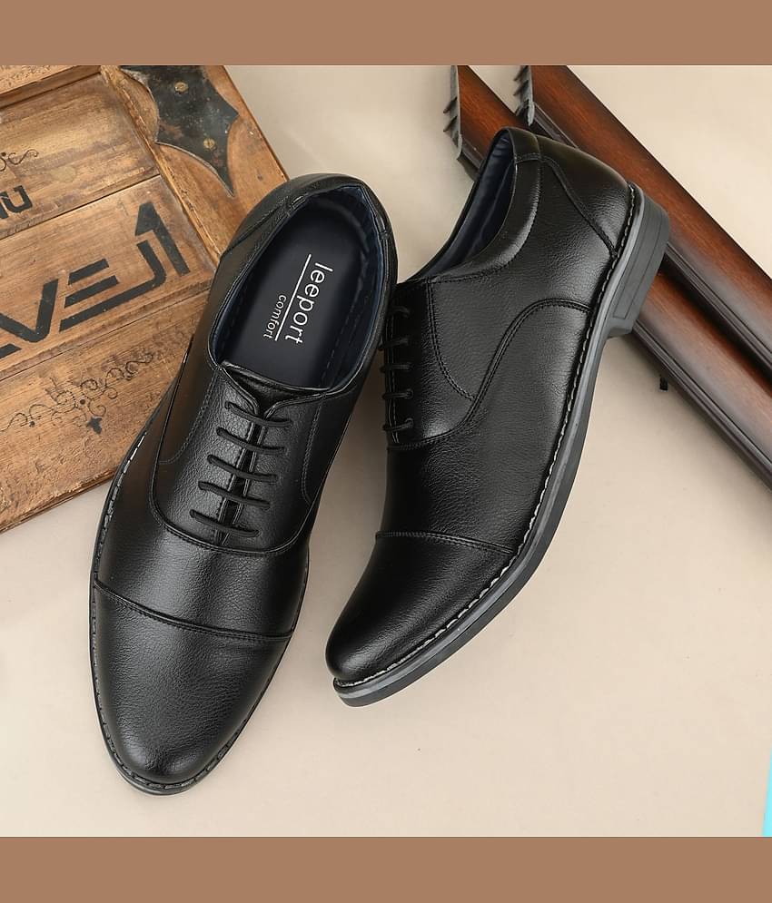 Leeport - Black Men's Oxford Formal Shoes