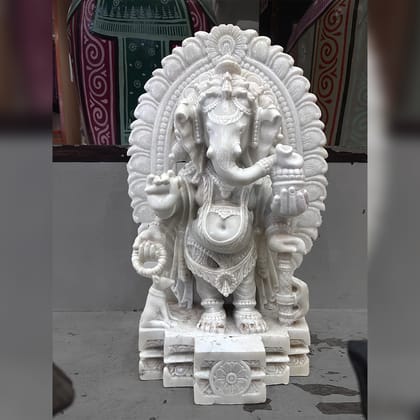 Lord Ganesha standing marble statue