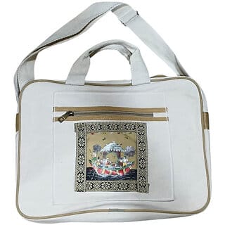 jute hand crafted multipurpose bag for travel, work, or daily use Waterproof Multipurpose Bag (White, 7 L)