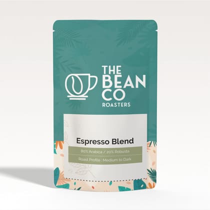 THE BEAN CO Espresso Blend | Medium To Dark Roast | 80% Arabica & 20% Robusta | Roasted Coffee (Whole Bean, 500 g)