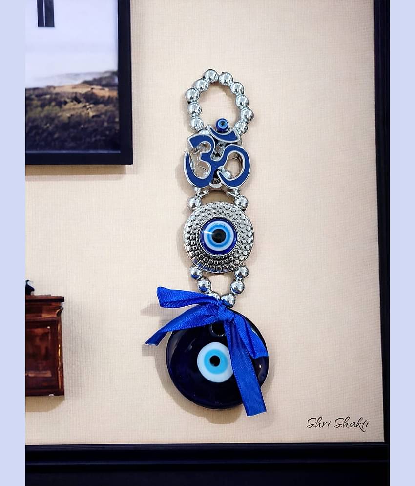 SHRI SHAKTI Handmade Door Hanging 1 ft Blue ( Pack of 1 )