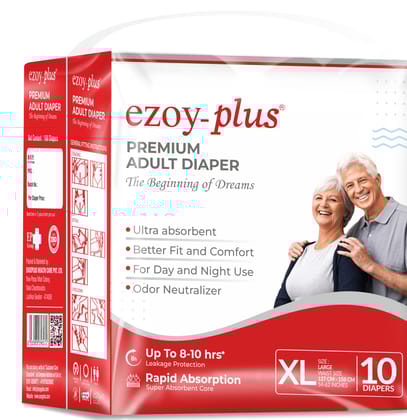 EZOYPLUS PREMIUM ADULT DIAPER TAPE STYLE (10 pcs, XL)