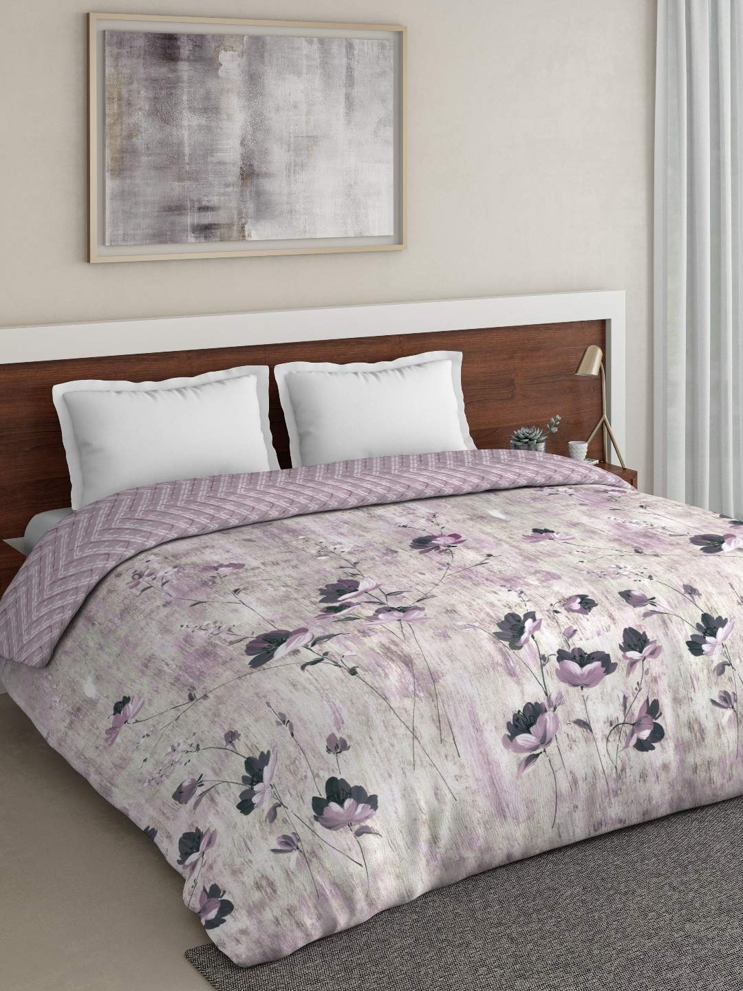DDECOR - Vista Collection 100% Cotton Floral Pattern 144TC Double Duvet Cover|229 CM X 274 CM| - Pink