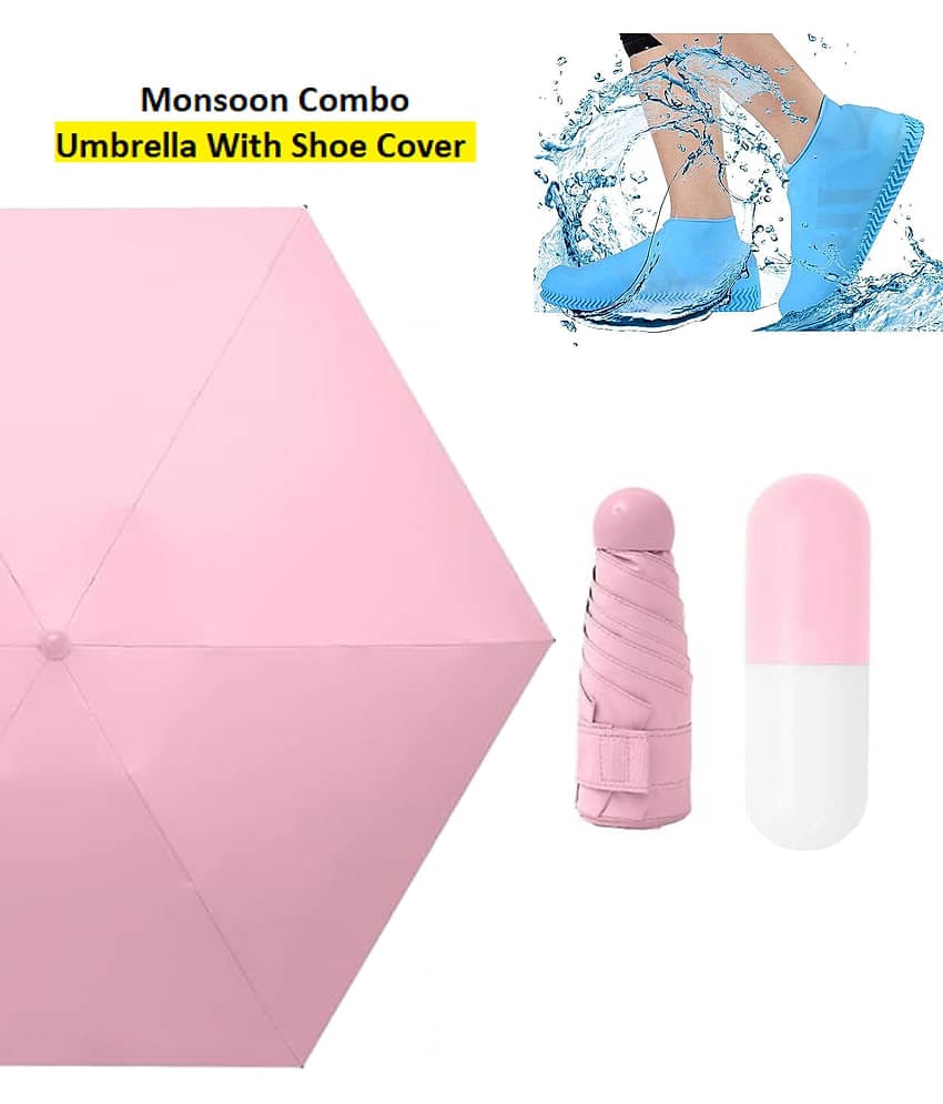 RAMDEV ENTERPRISE Pink 1 Fold Umbrella