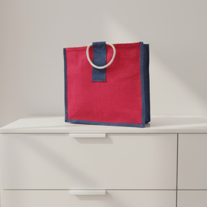 Handmade Coloured Jute Bag|Red