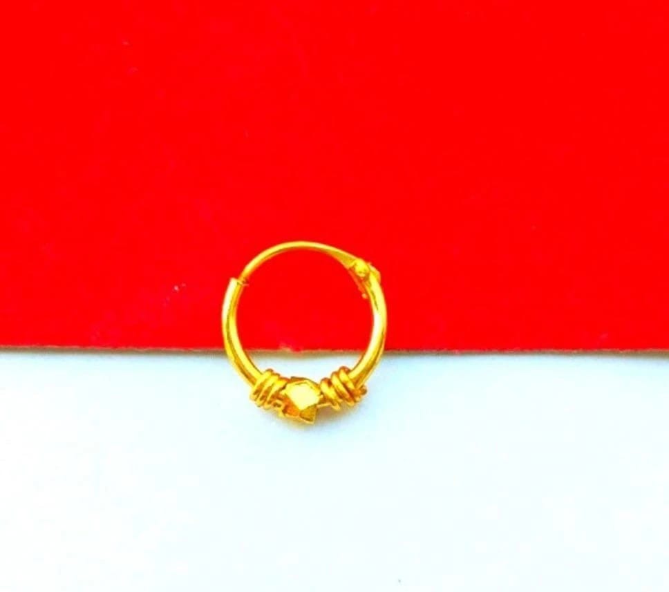 Half Ring Nose Ring With Latkan