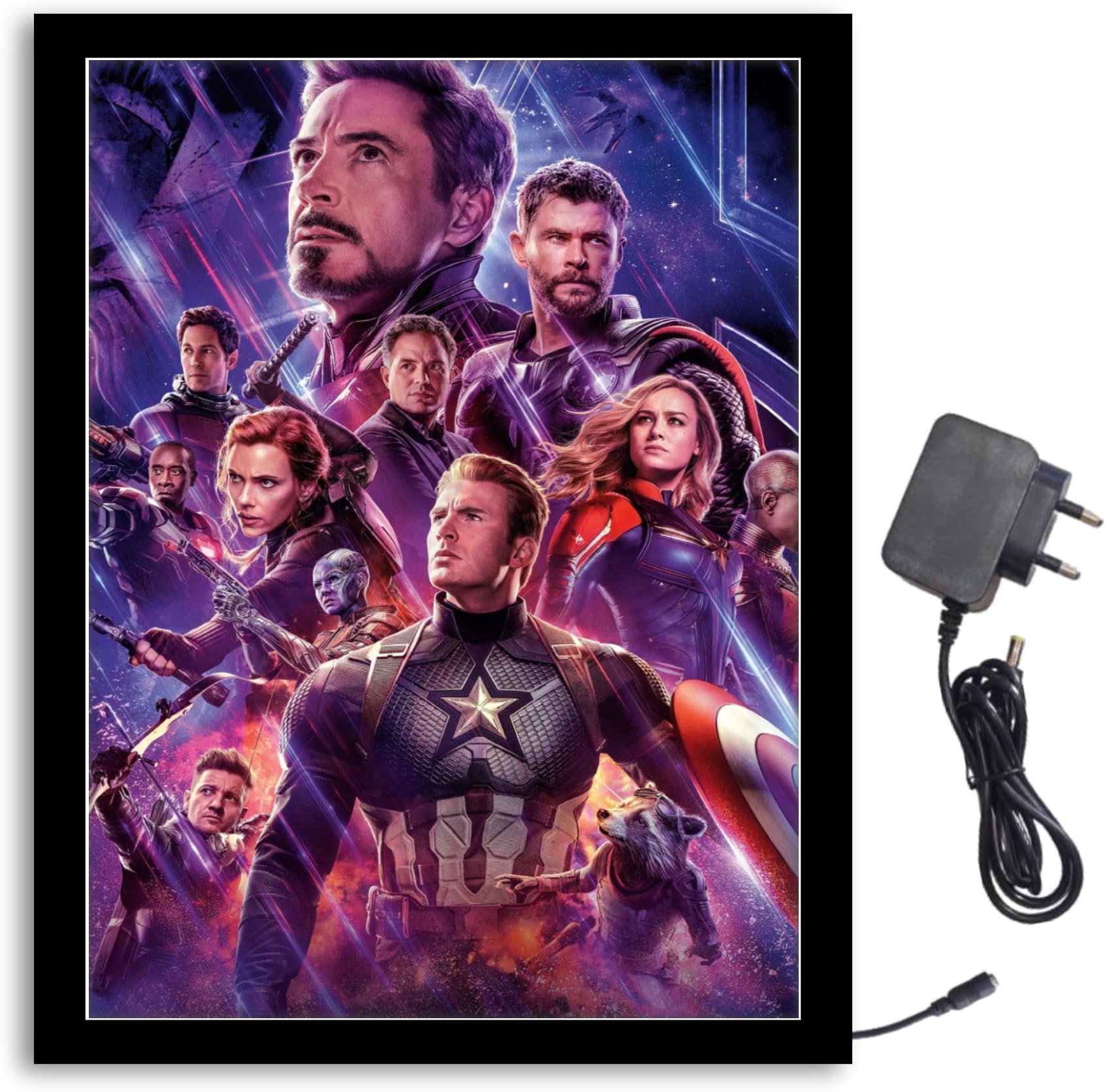NOKKES Marvel Avenger Team Light 8X10 inch Led Light Photo Frame Black Color