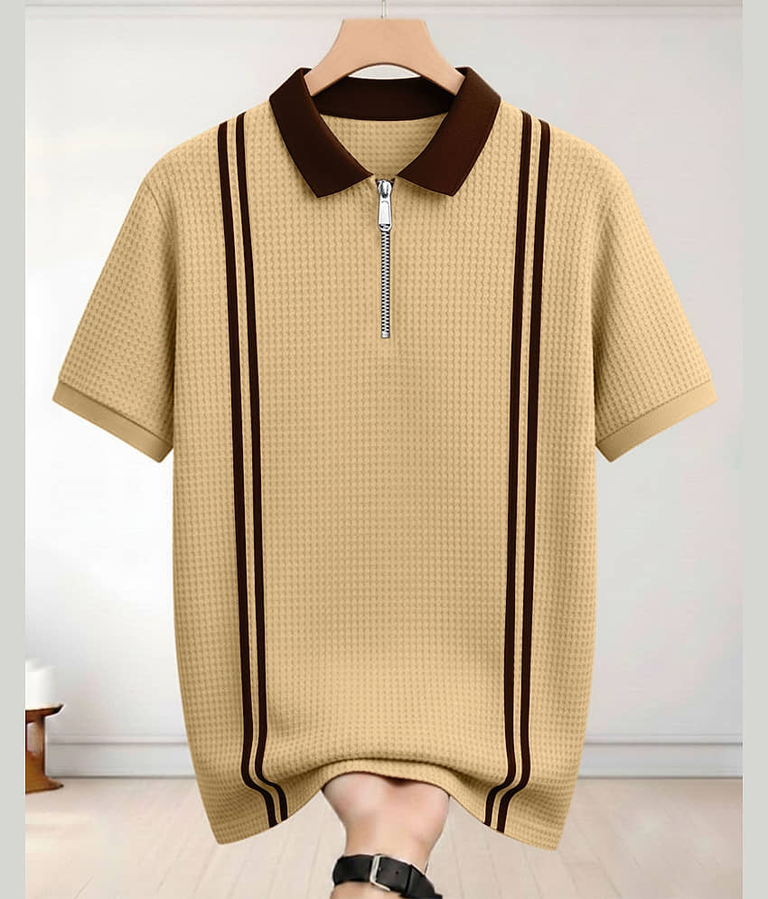 AUSK Men Cotton Blend Regular Fit Checks Polo T Shirt ( Multicolor )