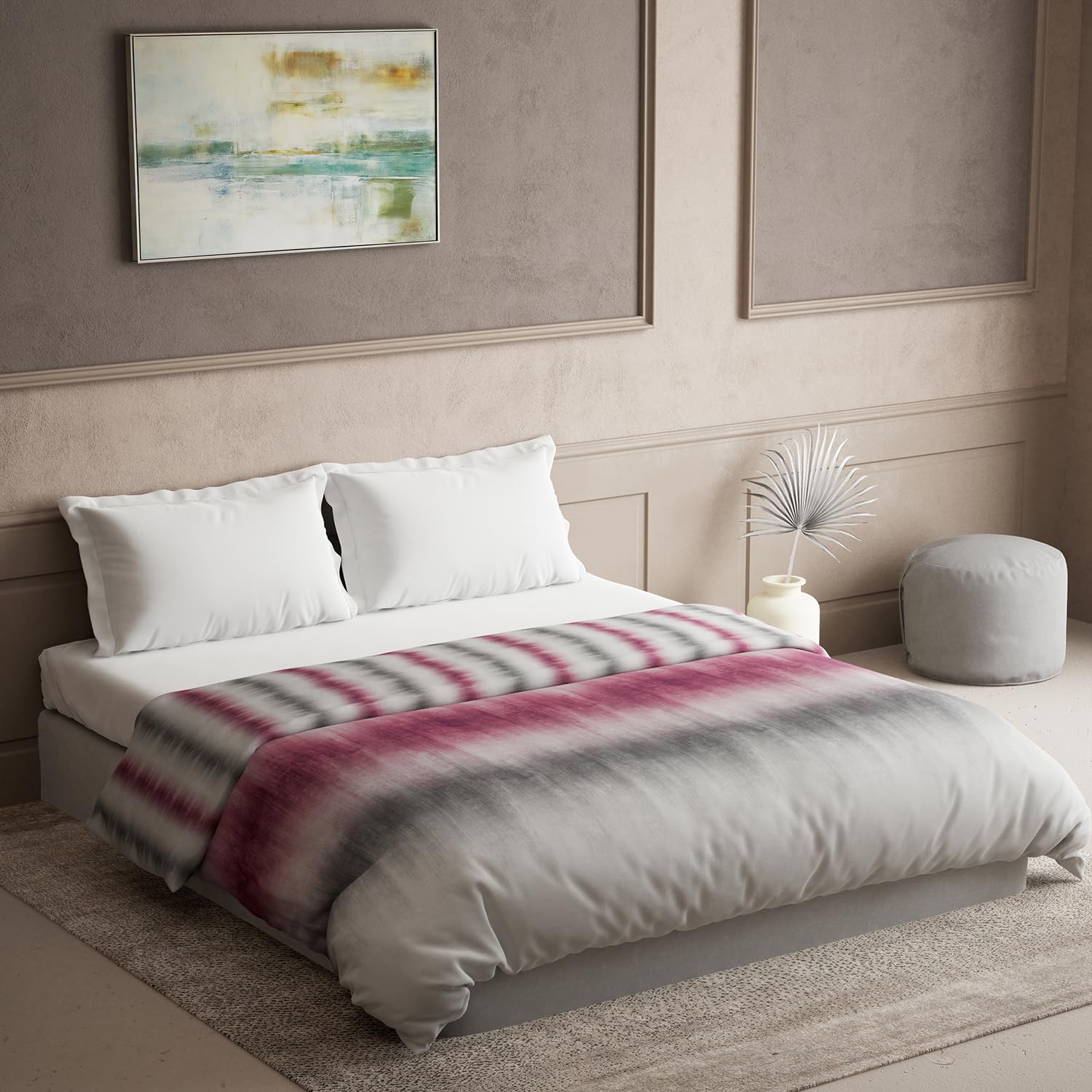 DDECOR - The Prime Collection 100% Cotton Contemporary Pattern 145TC King Quilt |229 CM X 274 CM| - Wine