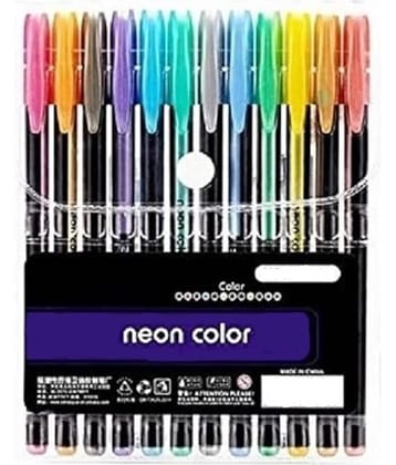 Eclet 12 Pcs Neon Color Set Neon Metallic Fluorescence Highlighter Pastel Gel Pen For Art Sketch Doodle Painting Drawing Kids Gift_C