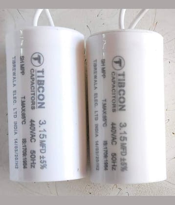 Tibcon 3.15 MFD Capacitor for Ceiling Fan to Increase Speed - 2 Pieces, (Blue, aqua)