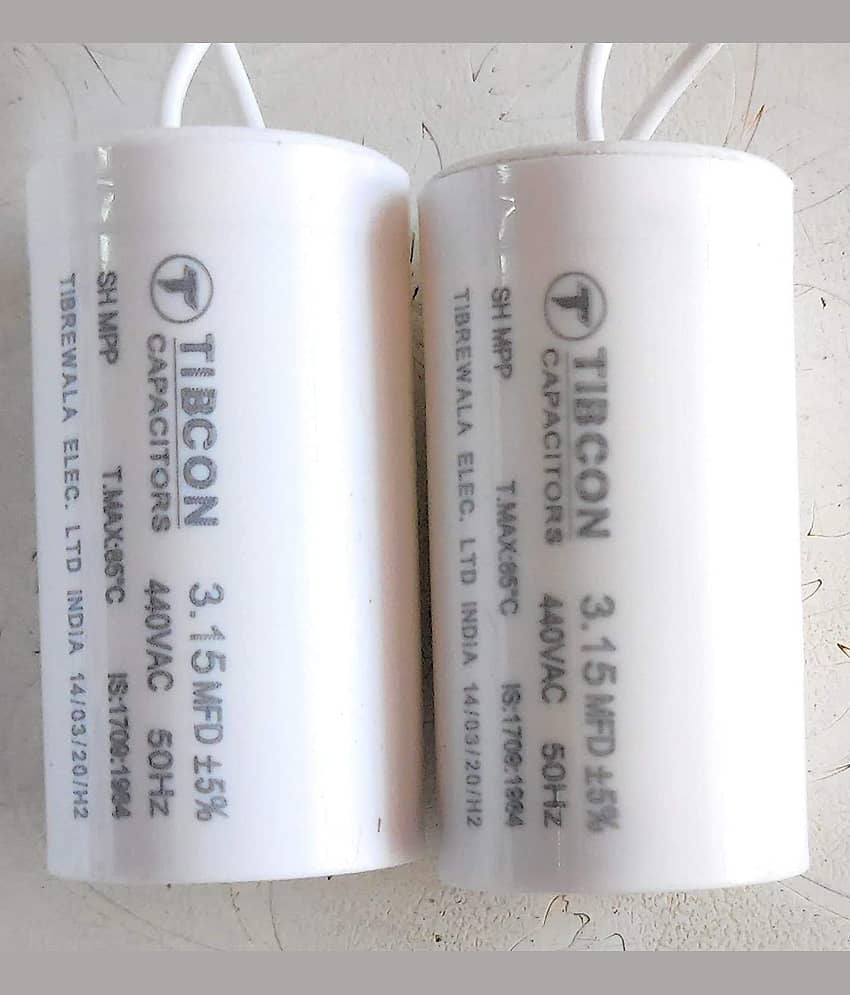 Tibcon 3.15 MFD Capacitor for Ceiling Fan to Increase Speed - 2 Pieces, (Blue, aqua)