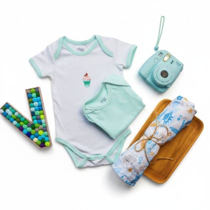 Lullaby Baby Cupcake Print Bodysuit and Clothing Set