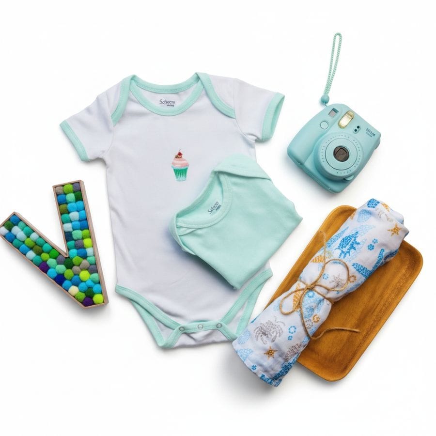 Lullaby Baby Cupcake Print Bodysuit and Clothing Set