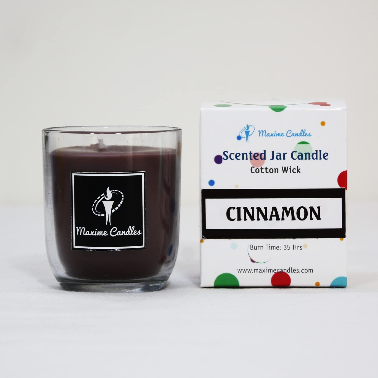 Cinnamon Fragranced U Shaped Glass Jar Scented Candle