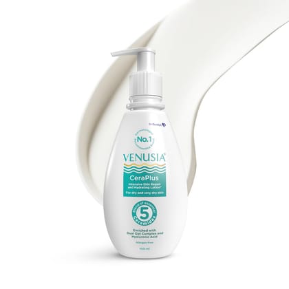 Dr. Reddy's Venusia CeraPlus Moisturizing Lotion For Dry Skin - Formulated With 5 Essential Ceramides, Oat Complex, Hyaluronic Acid : Hypoallergenic and Fragrance-Free : 100ml Dr. Reddy's Venusia CeraPlus Moisturizing Lotion For Dry Skin - Formulated Wit