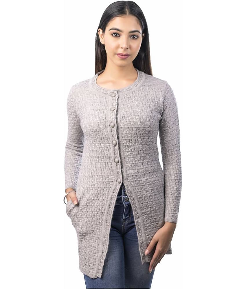 Ogarti Acrylic Round Neck Women's Cardigans Dress - Navy ( Single )