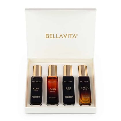 Bellavita Luxury Perfume Gift Set for Men - Pack of 4 x 20 ml