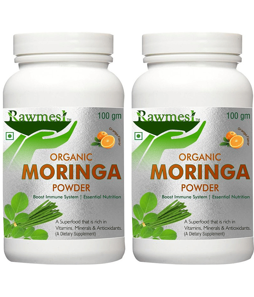 rawmest Organic Moringa powder | High Antioxidant, 200 gm Orange Multivitamins Powder Pack of 2