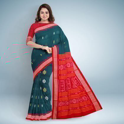 Japanese Indigo Bomkai Cotton Saree