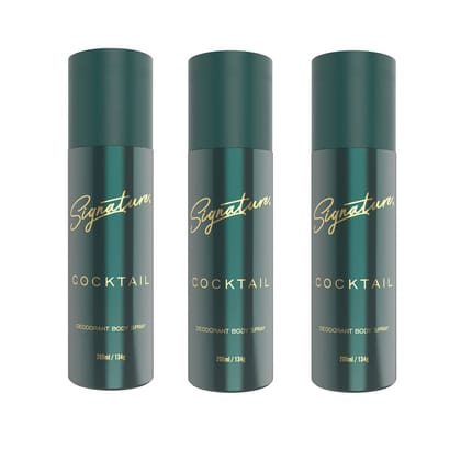 Signature Cocktail Deodorant Floral Fruity Long Lasting Fragrance for Men and Women, Unisex Combo Pack of 3 (200 ml x 3)