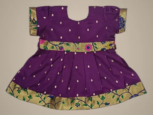 Mom And Me Wine Taffeta Frock (0-3 Months) | Elegant Party Wear | Festive Occasion