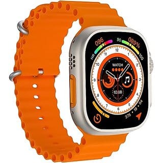 TecSox Ultra Watch Bluetooth Calling Fitness Watch Magnetic ChargingNew06 Smartwatch (Orange Strap, Free Size)
