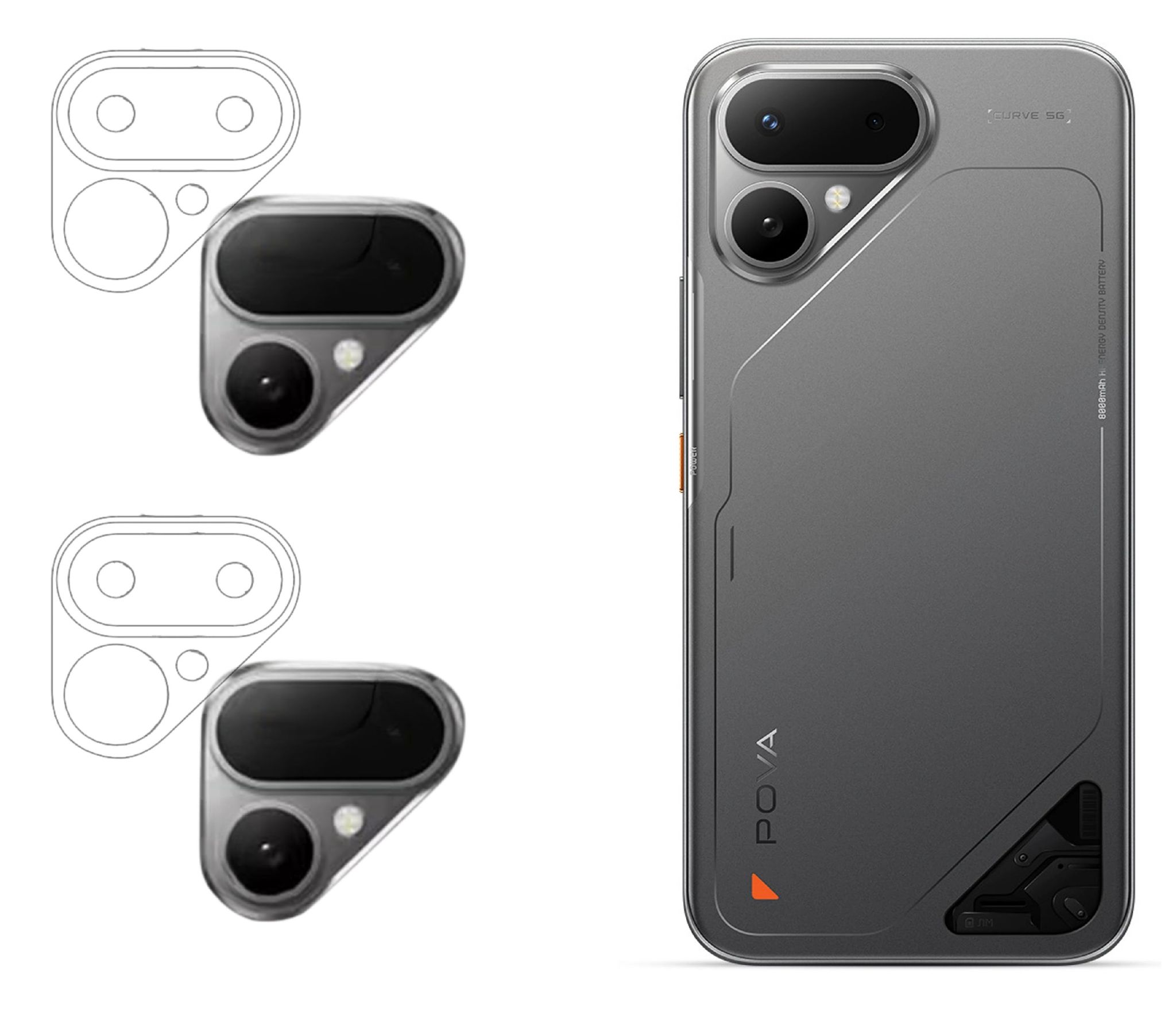 ISAAK Back Camera Lens Protector compatible for Tecno Curve 2 (Pack of 2)