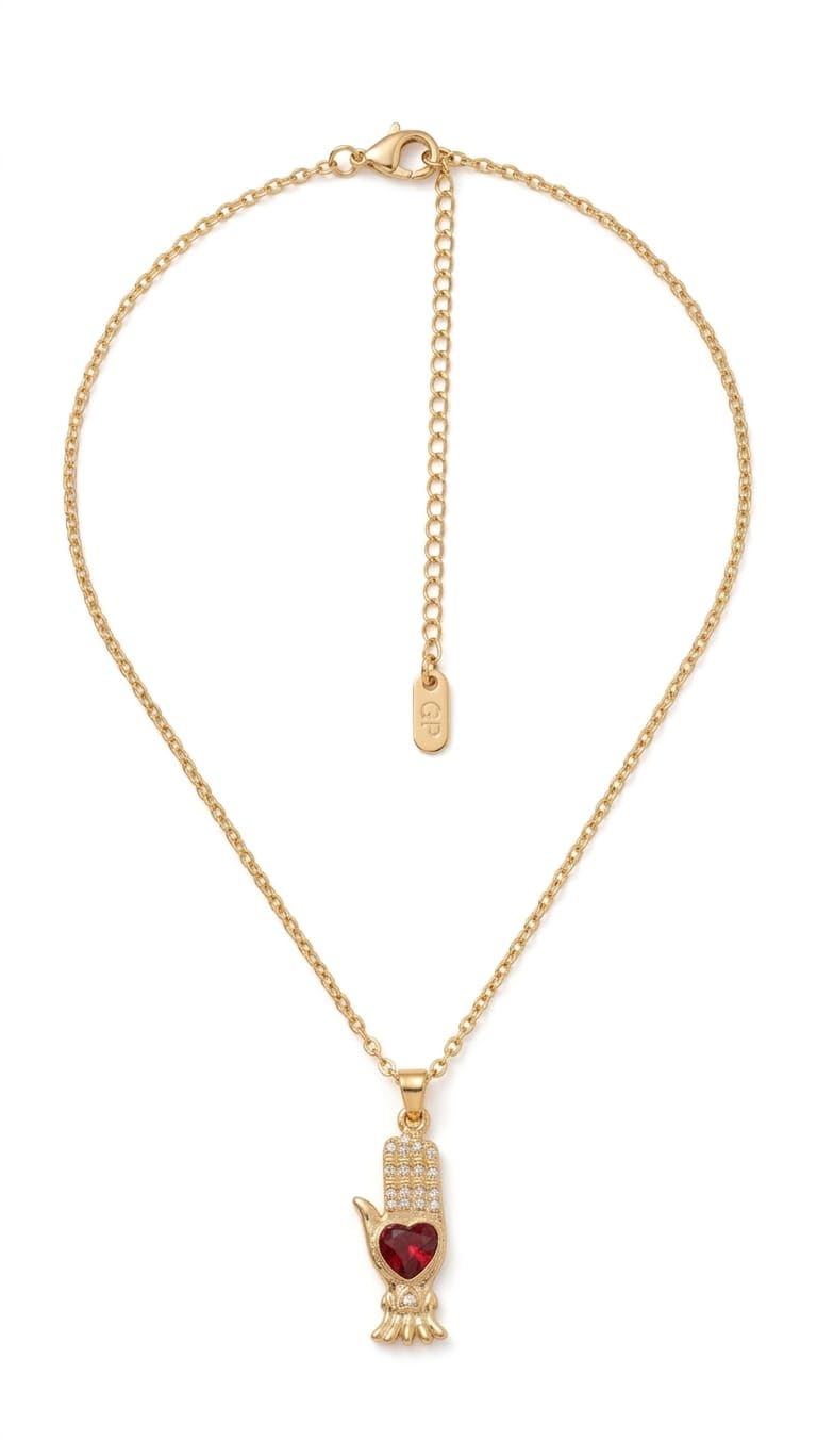 Hand-Crafted Gold-Plated Pendant Necklace, Hypoallergenic, Anti-Tarnish, Gift Gold Plated Chain with Locket for Women, Waterproof - Anti-Tarnish, Skin Friendly, Lightweight - Gift for Wife, Girlfriend, Friend, Sister (Pave Heart)