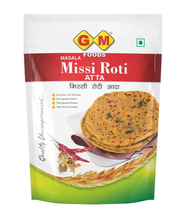 GM Foods Missi Roti Atta 400 Grams| Spiced with Indian Seeds & Herbs | Rich in Protein, Vitamins, Minerals & Micronutrients | Healthy and Tasty | GM Foods Missi Roti Atta 400 Grams| Spiced with Indian Seeds & Herbs | Rich in Protein, Vitamins, Minerals & Micronutrients | Healthy and Tasty |