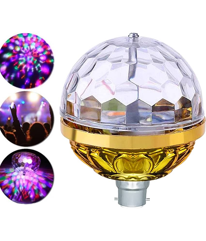 DAJUBHAI 360 Degree Rotating Disco Bulb for Home Bedroom Hall Bedroom Dancing Stage Birthday Party Disco Bulb ( Pack of 1)