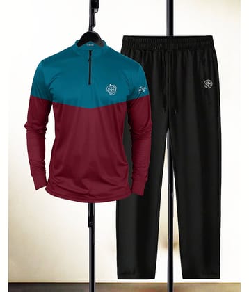 AUSK Teal Cotton Blend Relaxed Fit Men's Tracksuit ( Pack of 1 )
