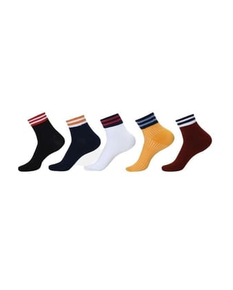 5 Pairs Men's & Women's Casual Cotton Blended Printed Ankle length Socks (Assorted)-PID47595