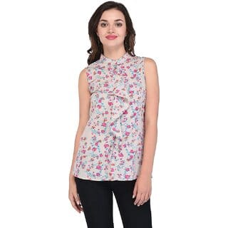 Purys Women Grey Printed Regular Top