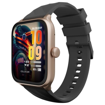 CELLECOR E1 Flex 1.83" (46.48mm) HD Display Smart Watch, 500 Nits, 60Hz Refresh Rate, Bluetooth Calling, AI generated Watch Faces, 100+ Sports Modes, Health Suite, Voice Assistance (Gold Pink)