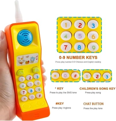 Zenex Store Baby Smiles Smart Phone Cordless Mobile Baby Funny Phone Toy Light Music Kids (Multicolor)