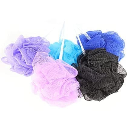 Elecsera Bath Shower Sponge Loofah, Mesh Pouf Shower Ball, Mesh Bath and Shower Sponge(Color may Vary) Set of 5