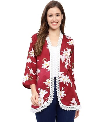 GALWIZ Crepe Shrugs - Maroon Single