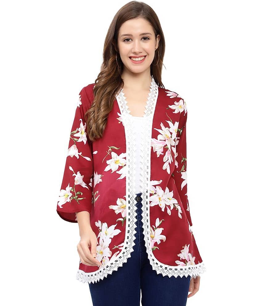 GALWIZ Crepe Shrugs - Maroon Single