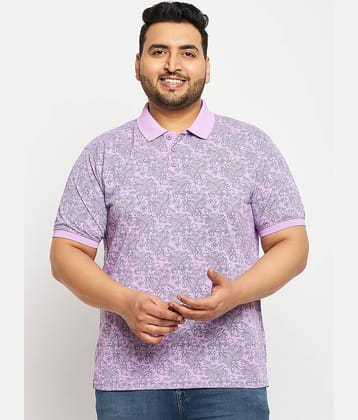 Auxamis Cotton Blend Regular Fit Printed Half Sleeves Men's Polo T Shirt - Lavender ( Pack of 1 )